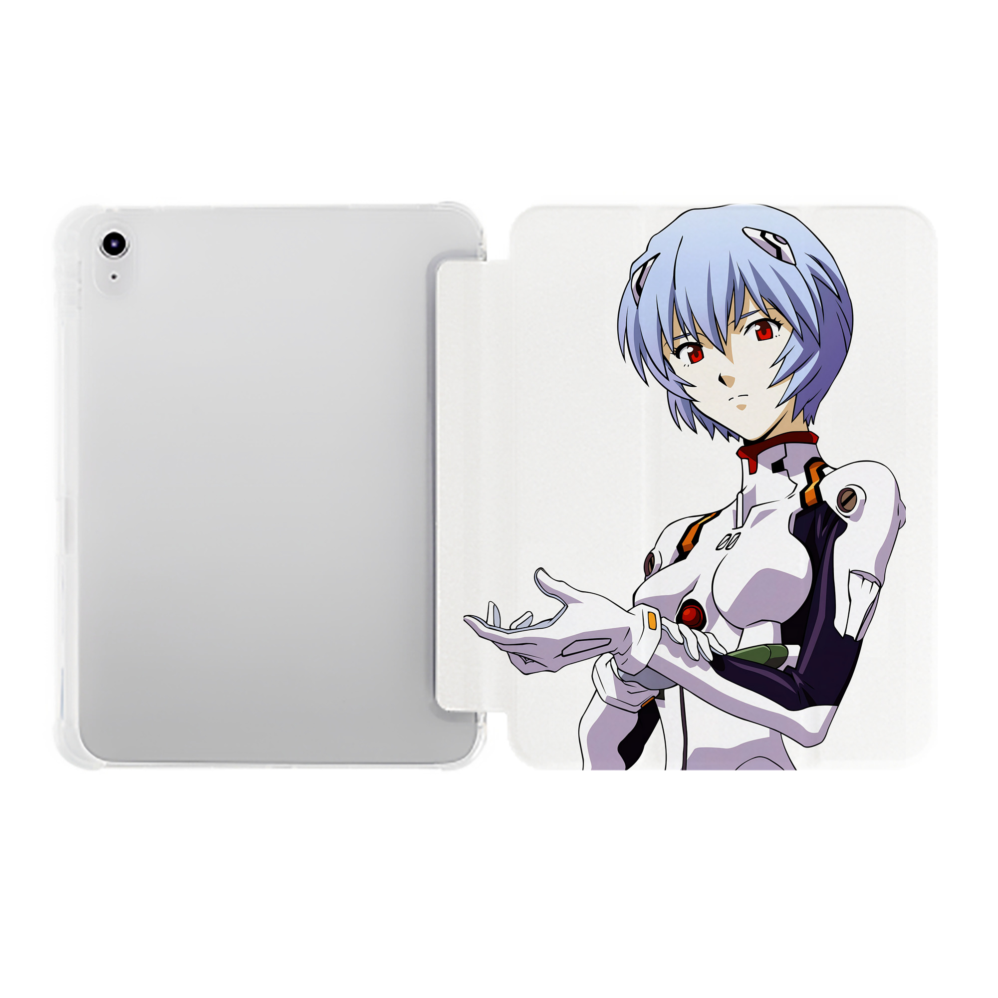 （画像用） EVA 新世紀エヴァンゲリオン IPad ケース ペン収納付き 三つ折りスタンド PUレザー×シリコン 対応機種9.5/10.5/10.9インチ
